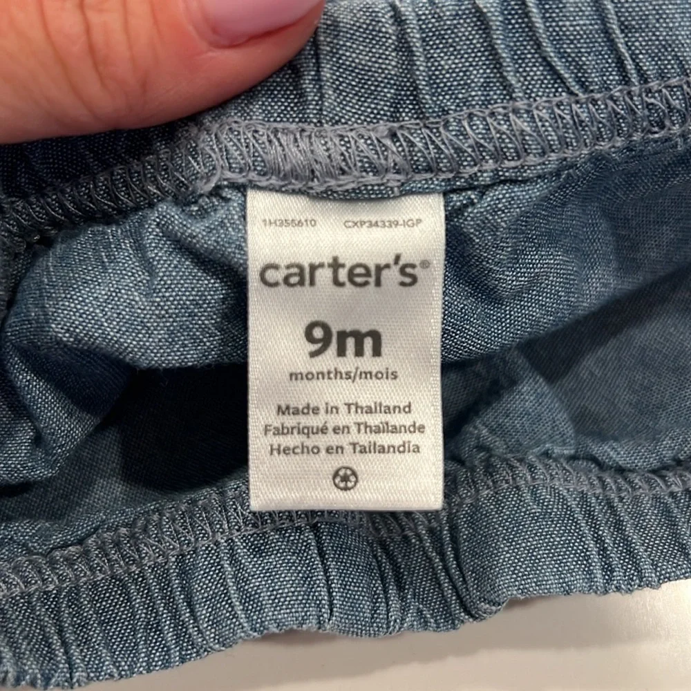 CARTERS Chambray denim bubble‎ shorts, 9m